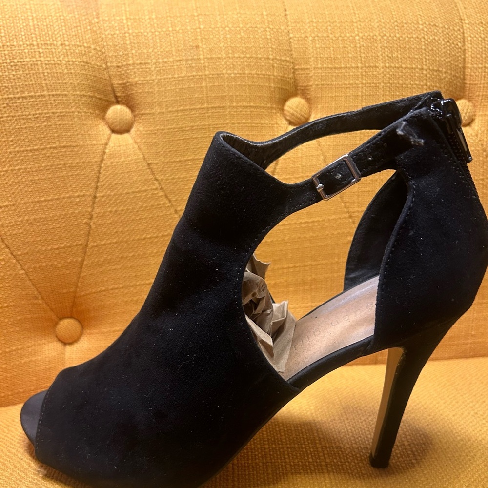 Madden Girl Black Peep-Toe Stiletto Heels